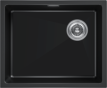 Кухонная мойка Paulmark LUMI 55UNI-SKEW LU55SK-BLM 46х56 цвет черный металлик